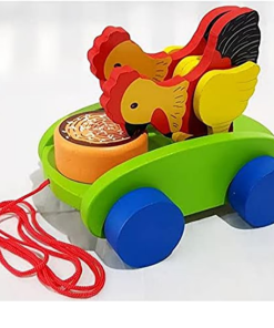 Pull Along Chicken Eating Grains Toy