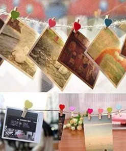 Mini Heart Wooden Clips