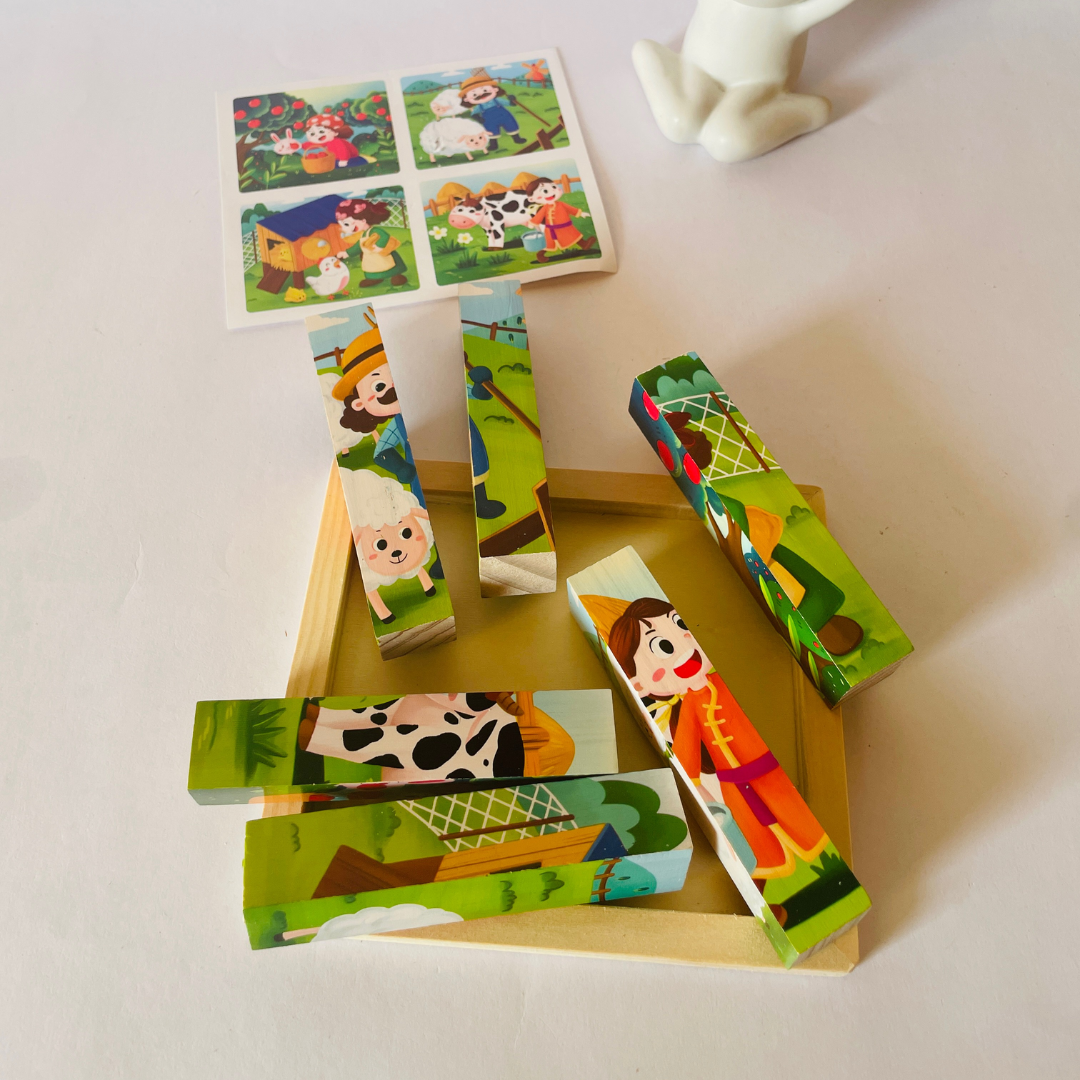 4 sided wooden strip puzzle