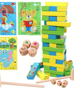Multi functional jenga puzzle