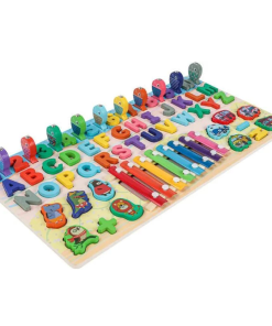 Alphanumeric with xylophone log board