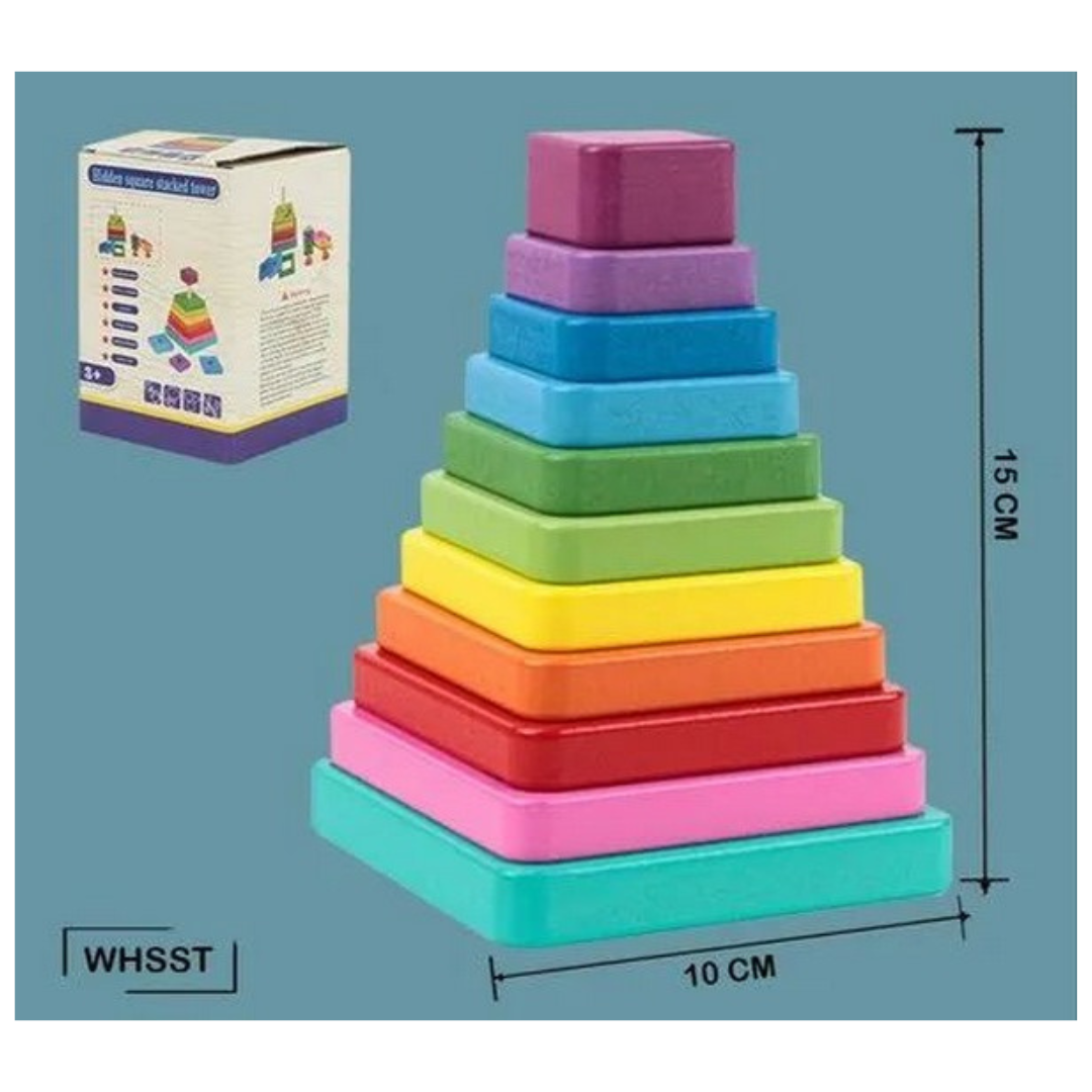 Hidden square stacker