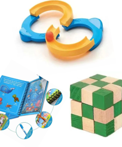 Combo offer toys -Ultimate Fun Toy Set â€“ Includes Snake Cube, Water Magic Book, and Loop Track with Balls (Set of 3)