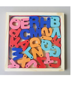 Wooden Letters Lacing Tray