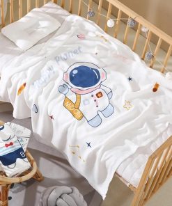 Bamboo Cotton Muslin Blanket 110 X 110 cm (Astronaut)
