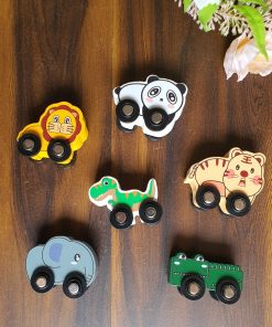 Animal Shaped Wooden Car (1pc)