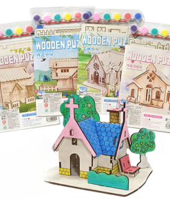 DIY 3D Wooden Puzzle with Painting Set (1pc)